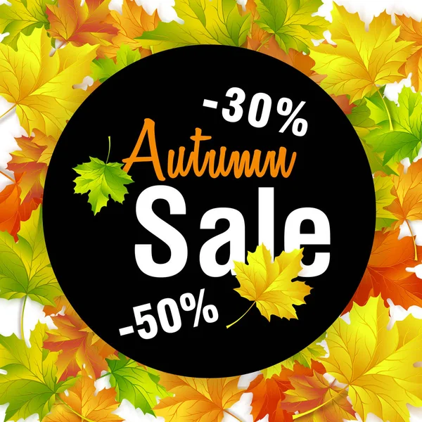 Vente d'automne. Conception de vente d'automne avec feuilles d'automne — Image vectorielle