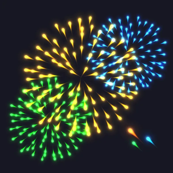 Resumen Explosión de fuegos artificiales de colores — Vector de stock