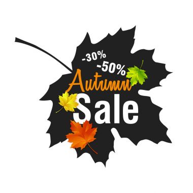 Sonbahar Satılık. Satılık tasarım sonbahar yaprakları ile düşmek