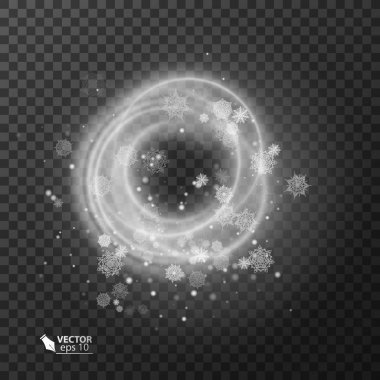 Noel kar fırtınası üzerinde şeffaf izole dokusuna