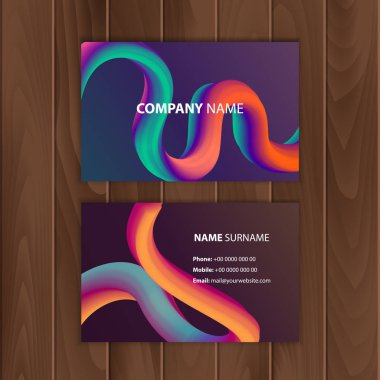 Renkli arka plan ile renkli modern kartvizit tasarım şablonu