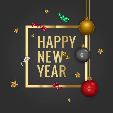 Neşeli Noel ve mutlu yeni yıl 2018 tebrik kartı, vektör çizim