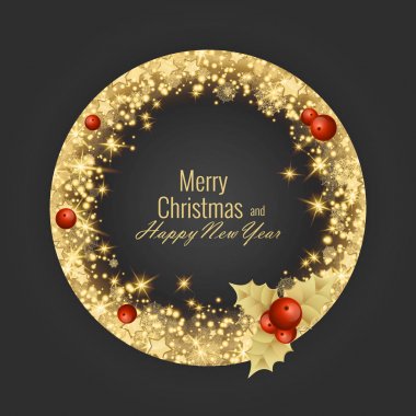 Neşeli Noel ve mutlu yeni yıl 2018 tebrik kartı, vektör çizim