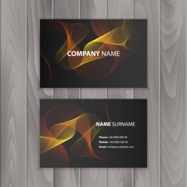 Soyut yaratıcı kartvizit koyu arka plan üzerinde. Vektör eps 10