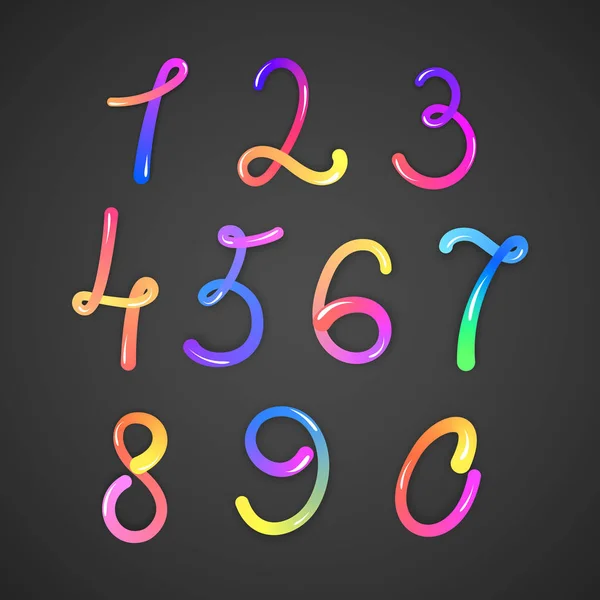 Darck basground, vektör eps 10 üzerinde renkli numaralarını gösteren resim — Stok Vektör