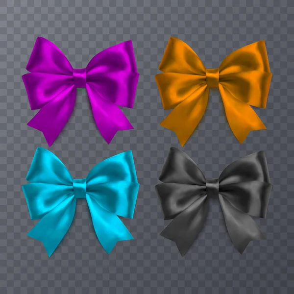 Gerçekçi yay şeffaf arka plan üzerinde ayarlayın. Vektör eps 10