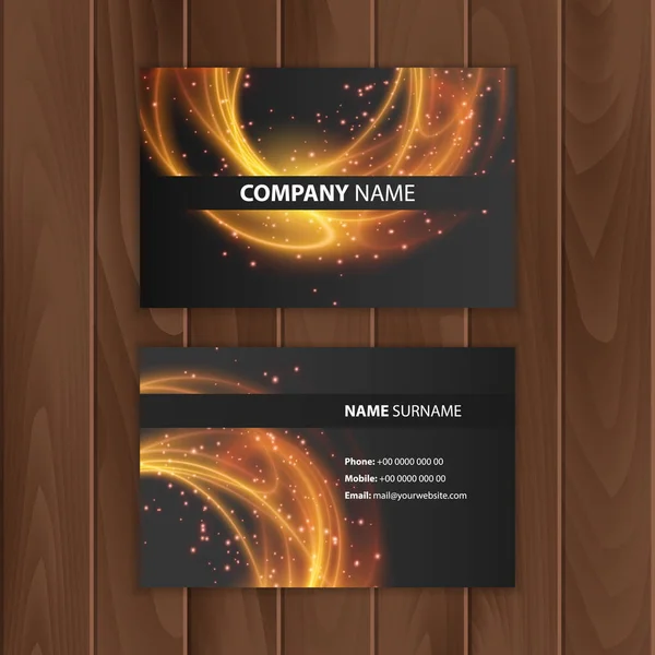 Sötét modern üzleti kártya design sablon absztrakt színes háttérrel — Stock Vector
