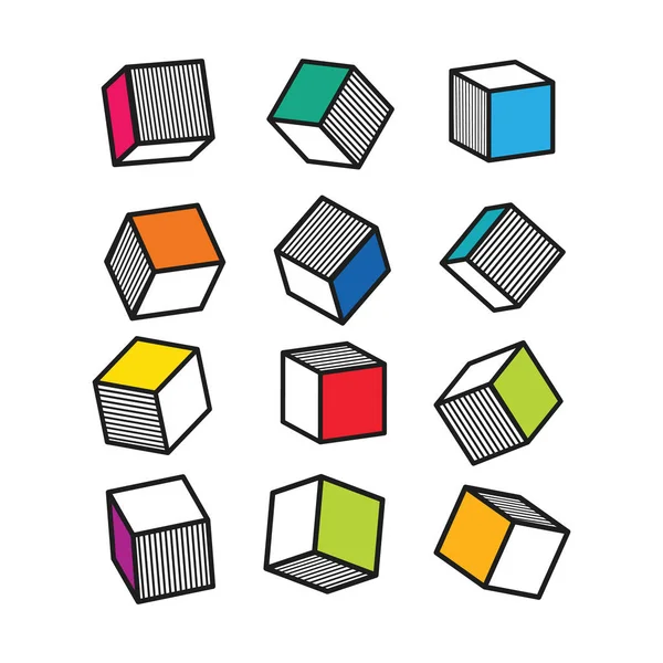 Барвистий 3D куб у стилі поп-арту, вектор — стоковий вектор