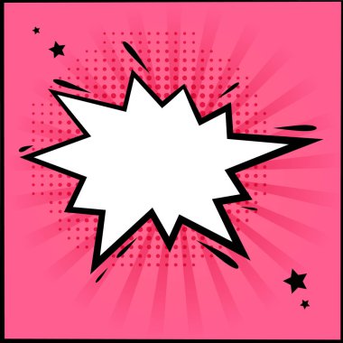 Çizgi roman tarzı tasarım şablonu, popüler sanat tarzı ile kartı. Vektör çizim