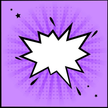 Çizgi roman tarzı tasarım şablonu, popüler sanat tarzı ile kartı. Vektör çizim