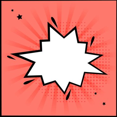 Çizgi roman tarzı tasarım şablonu, popüler sanat tarzı ile kartı. Vektör çizim