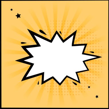 Çizgi roman tarzı tasarım şablonu, popüler sanat tarzı ile kartı. Vektör çizim