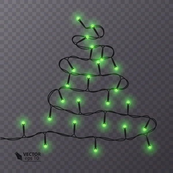Weihnachtsdekoration, Lichteffekte isolierte Designelemente. leuchtende Lichter für das Weihnachtsgrußkartendesign. Vektorillustration — Stockvektor