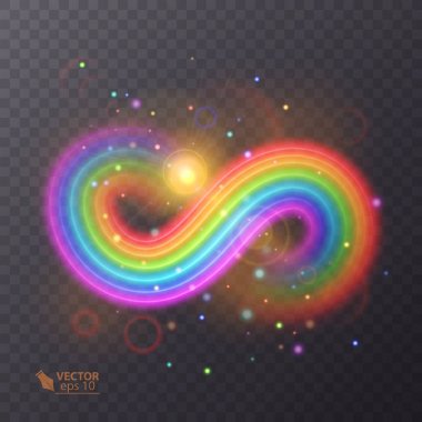 Gökkuşağı simgesi üzerinde şeffaf arka plan izole. renkli resimde. Vektör eps 10