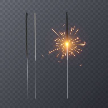 Şeffaf arka plan, Noel tatil tebrik kartı tasarım dekorasyon ışığı efekti üzerinde izole gerçekçi bengal ışık efektleri kümesi. Vektör çizim