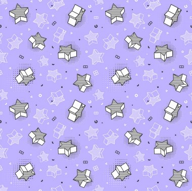 Vektör seamless modeli, 3d grafik elemanları ile renkli desen. Bunu bir çocuk odasında duvar kağıdı olarak kullanabilirsiniz