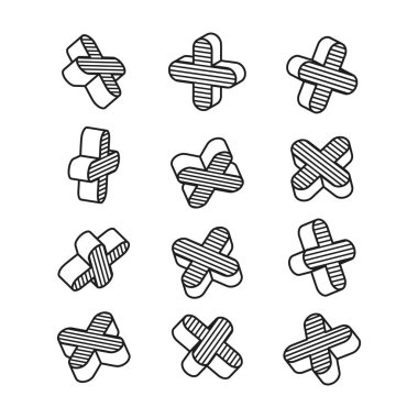 Pop sanat tarzı 3d grafik öğelerin ayarla, vektör