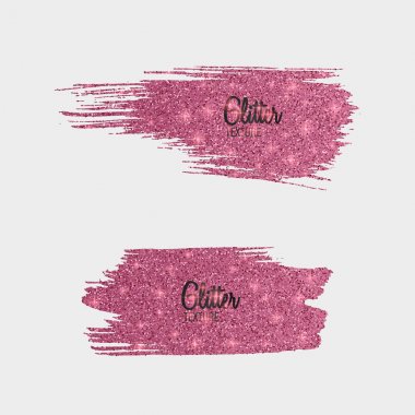 Pembe glitter fırçalar beyaz zemin üzerine, parlak, lüks etkisi tasarımınız için ayarlayın. Vektör eps 10