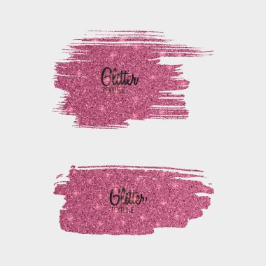 Pembe glitter fırçalar beyaz zemin üzerine, parlak, lüks etkisi tasarımınız için ayarlayın. Vektör eps 10