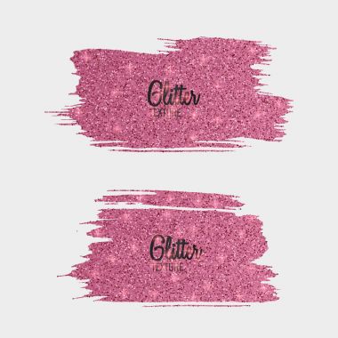 Pembe glitter fırçalar beyaz zemin üzerine, parlak, lüks etkisi tasarımınız için ayarlayın. Vektör eps 10