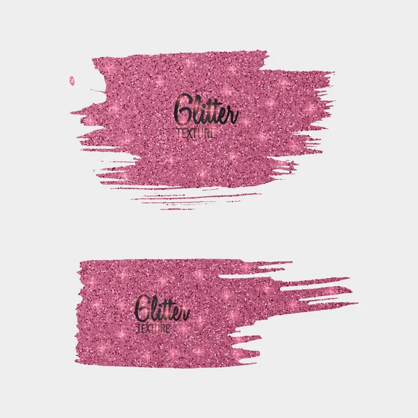 Pembe glitter fırçalar beyaz zemin üzerine, parlak, lüks etkisi tasarımınız için ayarlayın. Vektör eps 10