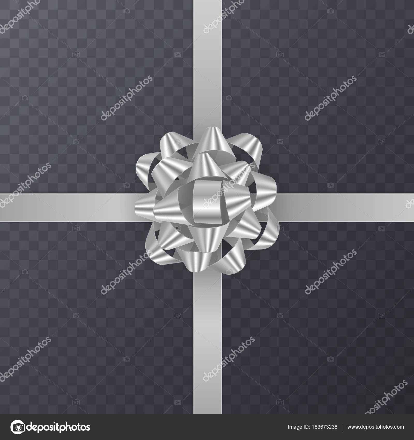 Realistiske gavebånd, hvit sløyfe med gjennomsiktig bakgrunn. Gaveelement  til kortdesign. Feriebakgrunn, vektorbelysning stockvektor © RaZalina  #183673238, image size:1600x1700