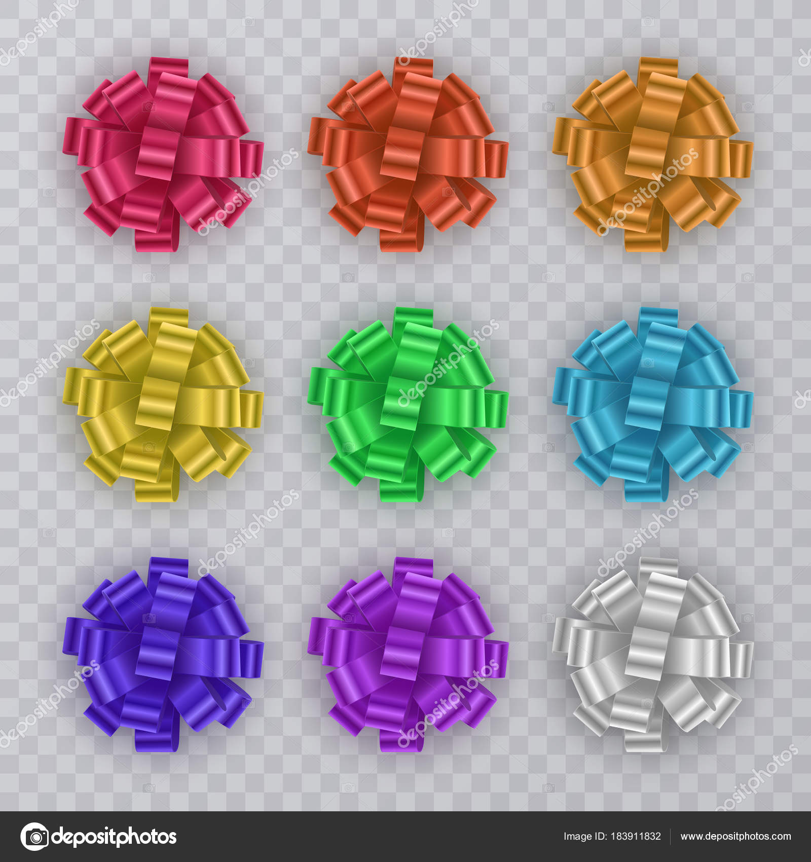 Set di nastri regalo con fiocco colorato Elementi di regalo per Set di nastri regalo con fiocco colorato Elementi di regalo per il disegno di carta Priorit bassa di festa Vettoriale eps 10 — Vettoriali di RaZalina