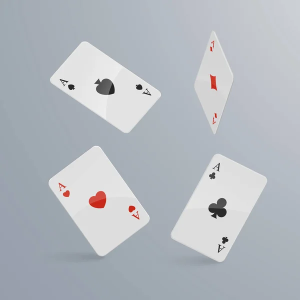 Jogando cartas caindo sobre fundo claro. isométrica e 3D. Ilustração vetorial . —  Vetores de Stock