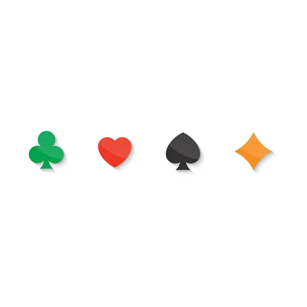 Sada hracích karet ikony. Vektorové ilustrace symboly izolovaných na bílém pozadí — Stockový vektor