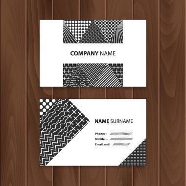 Vektör soyut yaratıcı kartvizit kapağından siyah beyaz üçgen ile