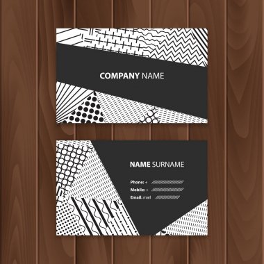 Vektör soyut yaratıcı kartvizit kapağından siyah beyaz üçgen ile