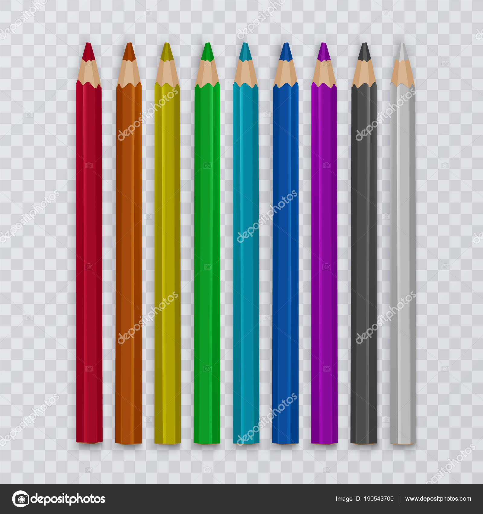 Conjunto De Lápices De Colores Para Dibujar. Eps10 Ilustración