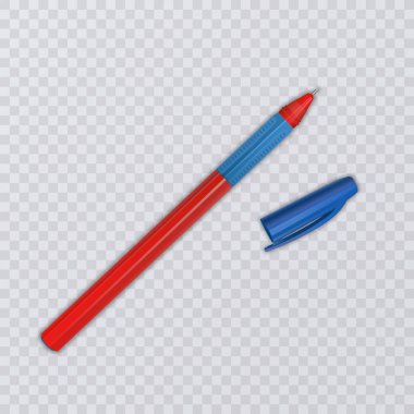 Beyaz arka planda, vektör çizim gerçekçi kalem