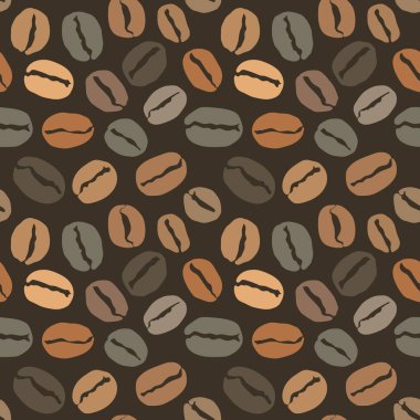 Kahve çekirdekleri ile Seamless modeli menü veya afiş için kapak. Vektör eps 10 çizim