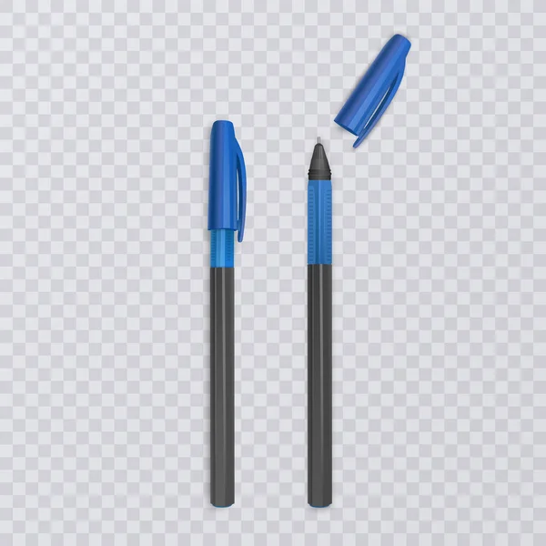 Ρεαλιστική στυλό πάνω σε λευκό φόντο, εικονογράφηση διάνυσμα — Διανυσματικό Αρχείο
