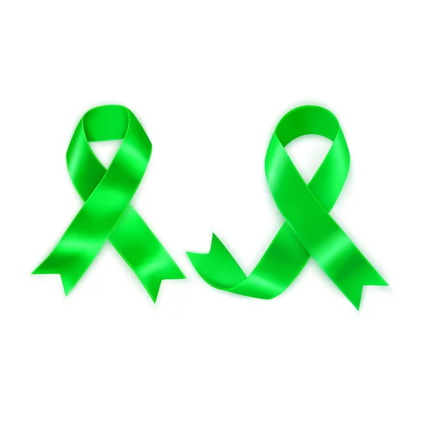 Glaucoma Awareness Month concept Lymphoma Awareness Month. Realistic Lime Green ribbon symbol. Medical Design.Colorful illustration for web or printing, vector eps 10 format — Stock Vector