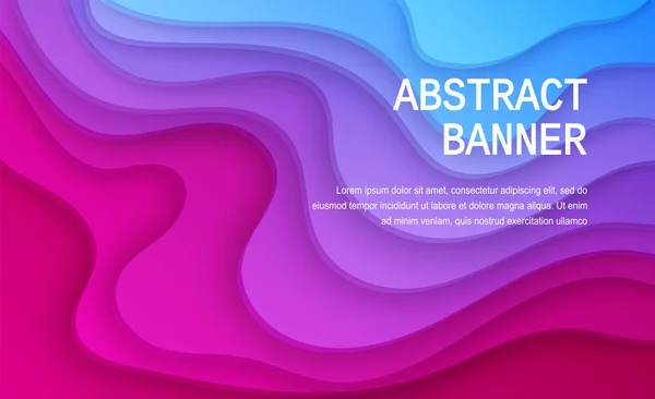 Papiergeschnittener Hintergrund von lila und blauer Farbe. abstraktes weiches rosafarbenes Papierposter, das mit welligen Schichten strukturiert ist. Schnitzkunst. Vektor Folge 10 Abbildung. Design-Vorlage für das Cover-Layout — Stockvektor