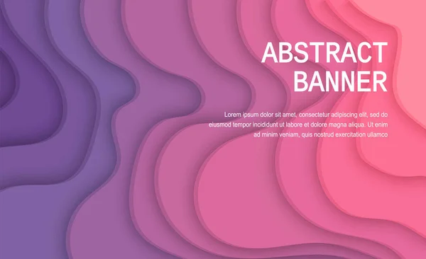 Papiergeschnittener Hintergrund Mit Einem Farbverlauf Von Rosa Dunklen Farben Abstraktes — Stockvektor