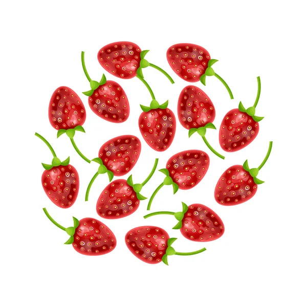 Ensemble de fraises isolées sur fond blanc, peut être utilisé dans votre propre conception, illustration, apparence et etc, vecteur eps 10 format — Image vectorielle