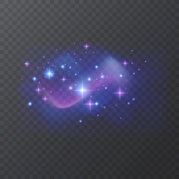 Fondo Espacial Con Nebulosa Estrellas Brillantes Cosmos Coloridos Con Polvo — Vector de stock