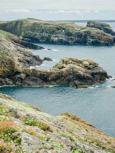 Impresionante Vista Sobre Costa Rocosa Reserva Natural Marina Skomer Island — Foto de Stock