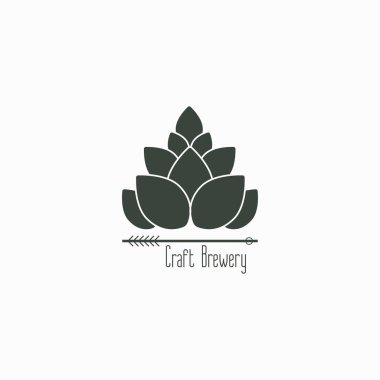Zanaat bira logosunu görmeniz gerekir. Arka plan üzerinde izole hop. Vektör çizim