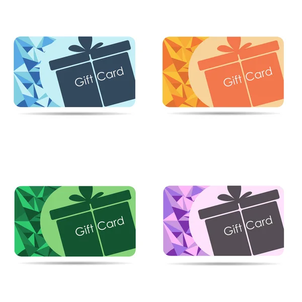 Gift Cards Set Isolated White Background Vector — Stock Vector