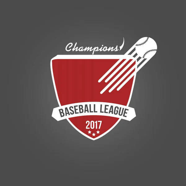 Emblema Beisebol Logotipo Liga Modelo Para Campeonato Equipe Esportiva Vetor — Vetor de Stock