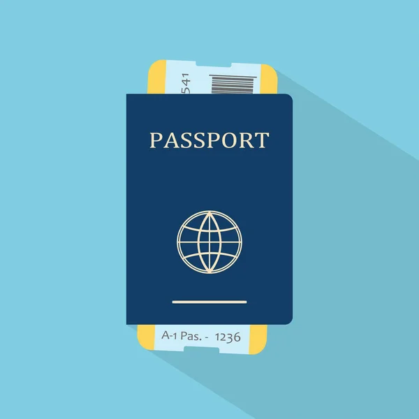 Paasport Con Entradas Estilo Plano Pasaporte Internacional Ilustración Vectorial — Archivo Imágenes Vectoriales