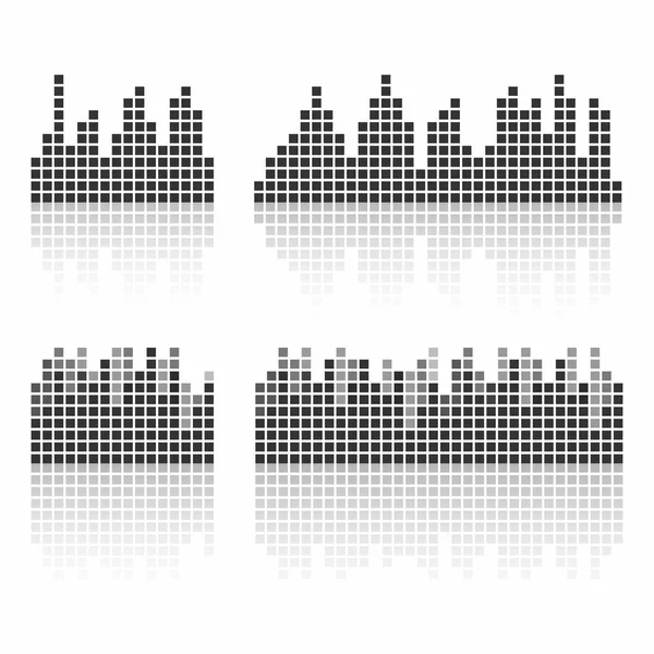Quadratische Klangwellenformen Music Waves Logo Für Tonstudio Vorlage Für Musikalische — Stockvektor