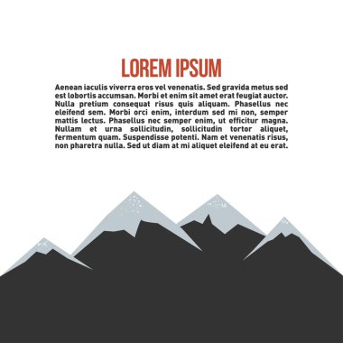 Dağ manzarası. Açık-aktiviteler-işareti ile doku dağ ve ilham verici metin için yer. Vektör çizim