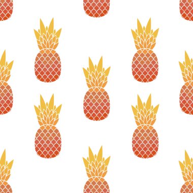 Ananas yaprağı ile Seamless modeli. Tropikal, egzotik meyve. Vektör