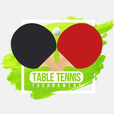 Masa Tenisi Turnuvası rozet tasarım. Masa Tenisi Şampiyonası. Vektör