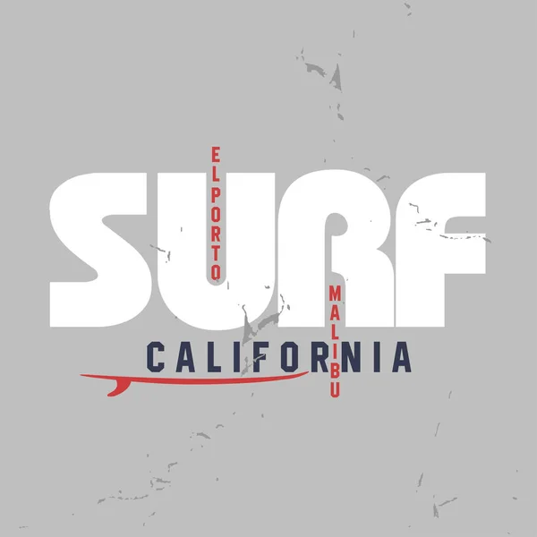 Tipografía Surf Para Estampado Camisetas Vector Prendas Vestir Gráficos Impresión — Vector de stock